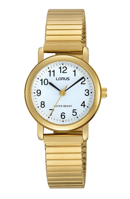 Lorus goudkleurig dameshorloge met rekband.